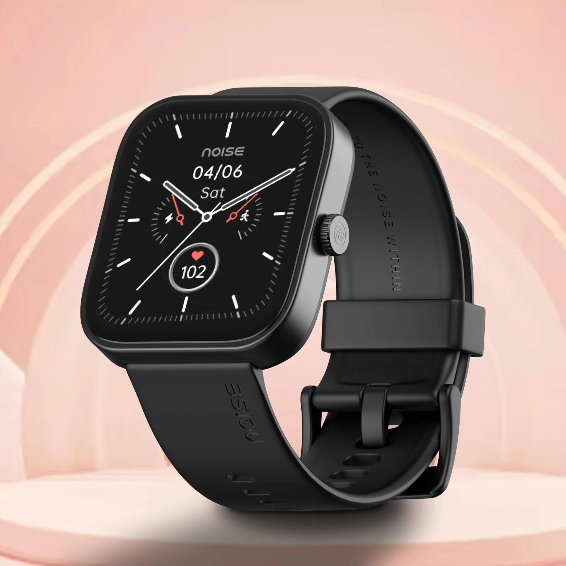 Noise ColorFit Caliber with 15-day battery, 1.69 display, 60 Sports Modes Smartwatch (Black Strap, Regular)